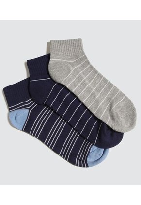 Medias De Hombre Tobillera Ostu Color Pack X3 #60980232