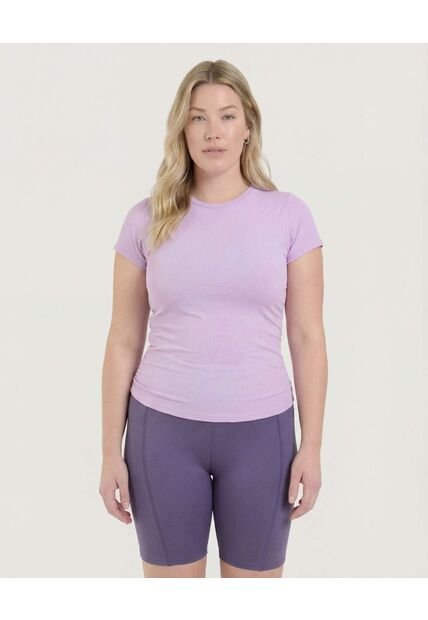 Camiseta  Para Mujer Manga Corta Cuello Redondo Color Lila Marca Ostu #40092647