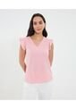 Blusa Para Mujer Manga Corta Color Rosado Marca Ostu #40121158 de Ostu
