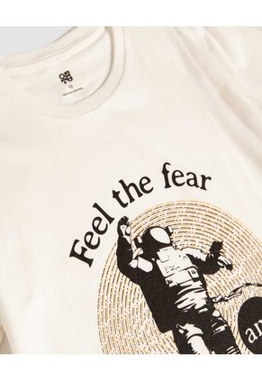 Camiseta Para Niño Manga Corta Color Crema Marca Ostu #80090225