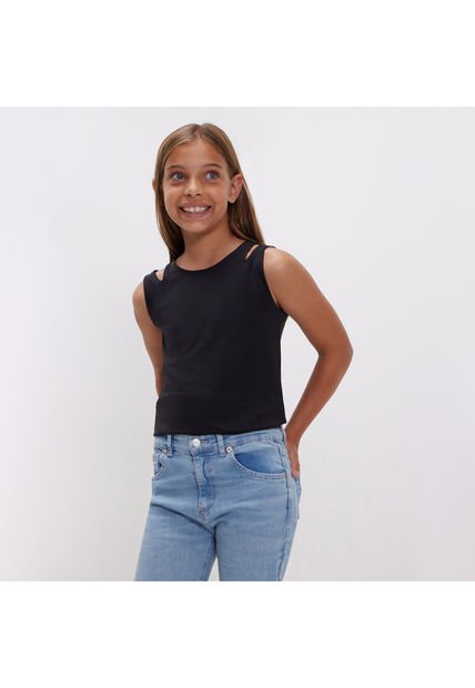 Camiseta Para Niña Manga Sisa Color Negro Marca Ostu #90090173