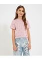 Camiseta Infantil Niña Manga Corta Cuello Redondo Color Rosado Marca Ostu #90090326 de Ostu
