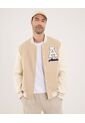 Chaqueta Para Hombre Bomber Color Beige Marca Ostu #60080176 de Ostu