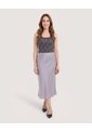 Falda En Satin  Para Mujer Gris Ostu de Ostu