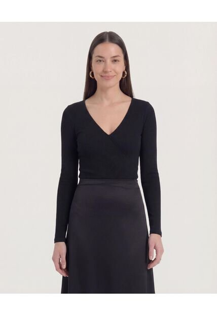 Body  Para Mujer Manga Larga Color Negro Marca Ostu #40200224