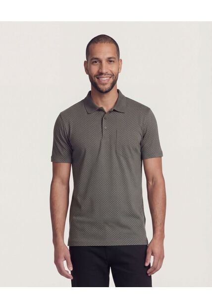 Polo  Para Hombre Cuello Tejido Con Bolsillo Color Verde Marca Ostu #60110873