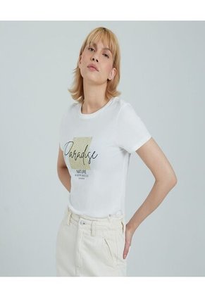 Camiseta Para Mujer Manga Corta Color Blanco Marca Ostu #40091847