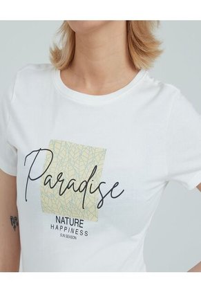 Camiseta Para Mujer Manga Corta Color Blanco Marca Ostu #40091847