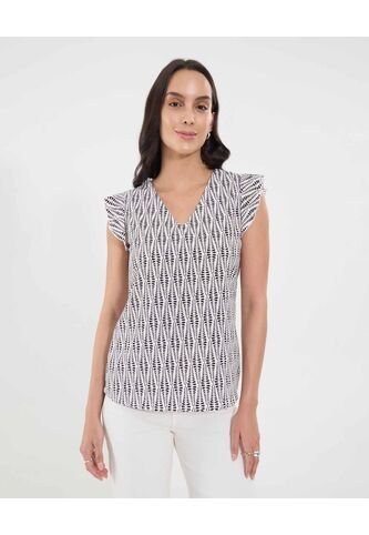 Blusa Para Mujer Manga Corta Color Crudo Marca Ostu #40121160 Ostu