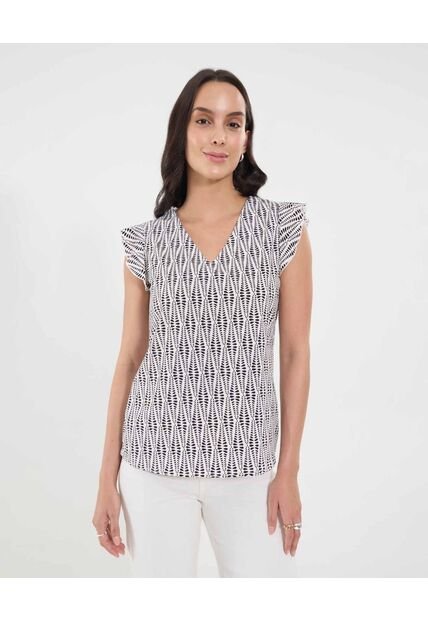 Blusa Para Mujer Manga Corta Color Crudo Marca Ostu #40121160