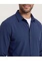 Camisa  Para Hombre Manga Larga Sin Bolsillo Cuello C Color Azul Marca Ostu #60019067 de Ostu