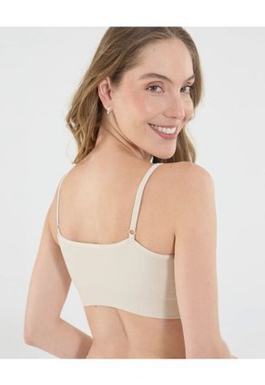 Top Para Mujer Seamless Con Copas Color Beige Marca Ostu #40220400