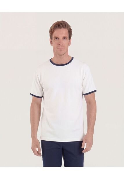 Camiseta  Para Hombre Manga Corta Cuello Redondo Color Crema Marca Ostu #60091861