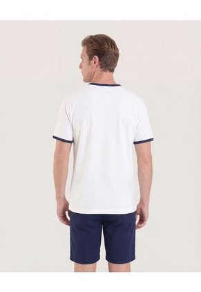 Camiseta  Para Hombre Manga Corta Cuello Redondo Color Crema Marca Ostu #60091861