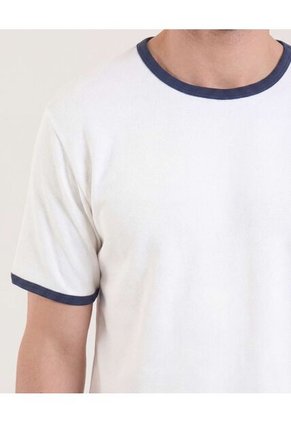 Camiseta  Para Hombre Manga Corta Cuello Redondo Color Crema Marca Ostu #60091861