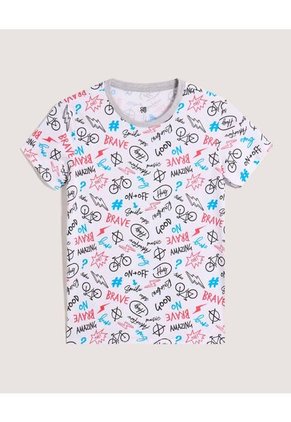 Pijama  Infantil Niño M/C P/L Color Blanco Marca Ostu #80040110