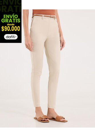 Pantalón Para Mujer Chino Color Marfil Marca Ostu #40070762 Ostu