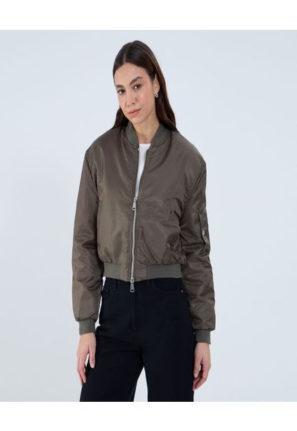 Chaqueta Para Mujer Bomber Color Verde  Marca Ostu #40080217