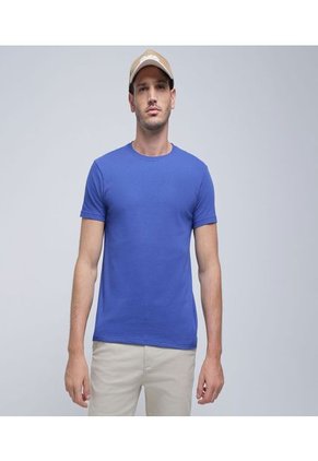 Camiseta Para Hombre Manga Corta Color Azul  Marca Ostu #60091278