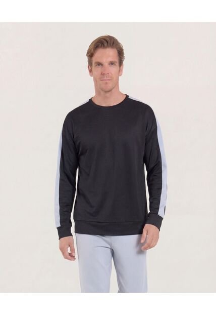 Buzo  Para Hombre Cuello Redondo Color Negro Marca Ostu #60060595