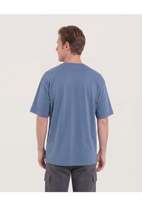 Camiseta  Para Hombre Manga Corta Cuello Redondo Color Azul Marca Ostu #60091904
