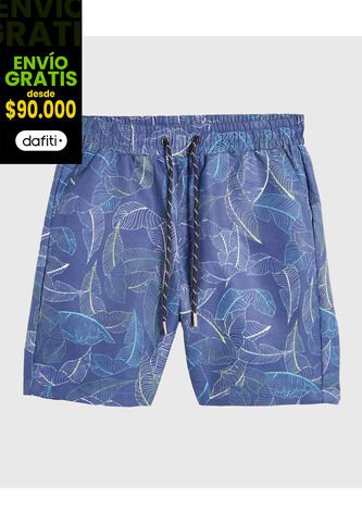 Bermuda Infantil Niño Regular Corto Color Azul Marca Ostu #80100054 Ostu