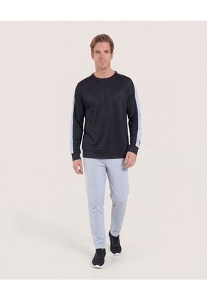 Buzo  Para Hombre Cuello Redondo Color Negro Marca Ostu #60060595