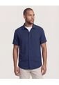 Camisa  Para Hombre Manga Corta Sin Bolsillo Cuello C Color Azul Marca Ostu #60019069 de Ostu