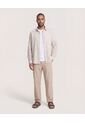 Camisa  Para Hombre Manga Larga Sin Bolsillo Cuello C Color Camel Marca Ostu #60018229 de Ostu