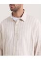 Camisa  Para Hombre Manga Larga Sin Bolsillo Cuello C Color Camel Marca Ostu #60018229 de Ostu