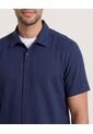 Camisa  Para Hombre Manga Corta Sin Bolsillo Cuello C Color Azul Marca Ostu #60019069 de Ostu