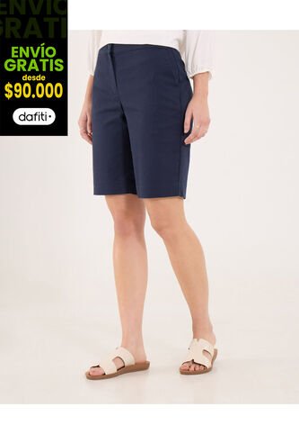 Bermuda Para Mujer Regular Corto Color Azul Marca Ostu #40100097 Ostu