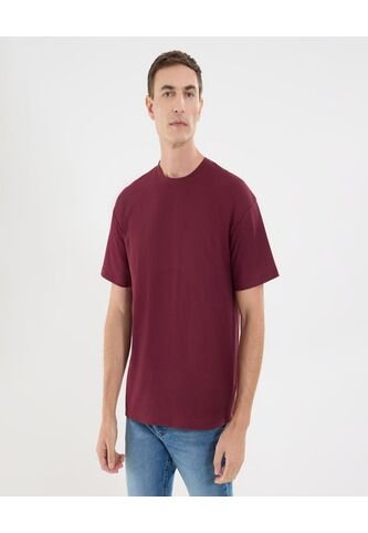 Camiseta Para Hombre Manga Corta Cuello Redondo Color Vino Marca Ostu #60091702 Ostu