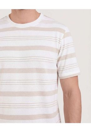 Camiseta  Para Hombre Manga Corta Cuello Redondo Color Arena Marca Ostu #60091811