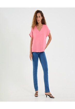 Blusa Para Mujer Manga Corta Color Coral Marca Ostu #40121125