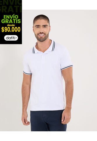 Polo Para Hombre Cuello Tejido Sin Bolsillo Color Blanco Marca Ostu #60110767 Ostu