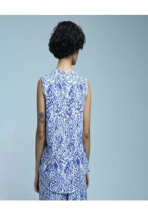 Blusa Para Mujer Manga Sisa Color Azul Marca Ostu #40120963