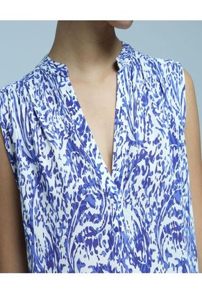 Blusa Para Mujer Manga Sisa Color Azul Marca Ostu #40120963