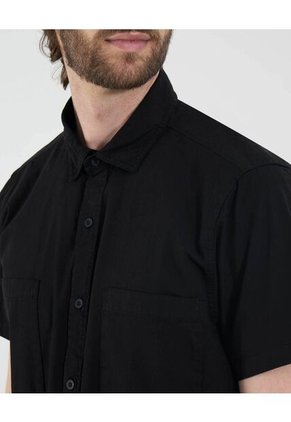 Camisa Para Hombre Manga Corta Con Bolsillo Cuello Casual M Color Negro Marca Ostu #60010818