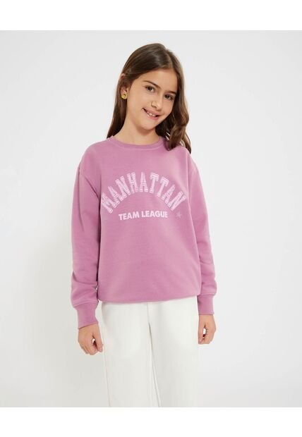 Buzo Infantil Niña Cuello Redondo Color Morado Marca Ostu #90060150