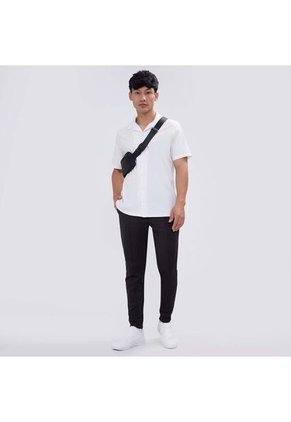 Camisa Para Hombre Manga Corta Sin Bolsillo Color Crema Marca Ostu #60010767