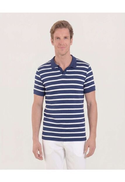 Polo  Para Hombre Cuello Tejido Sin Bolsillo Color Azul Marca Ostu #60110852