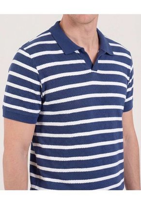 Polo  Para Hombre Cuello Tejido Sin Bolsillo Color Azul Marca Ostu #60110852