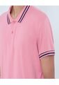Polo Para Hombre Cuello Tejido Sin Bolsillo Color Coral Marca Ostu #60110770 de Ostu