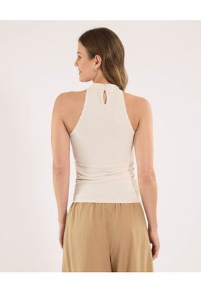 Camiseta Para Mujer Manga Sisa Cuello Alto Color Beige Marca Ostu #40092690