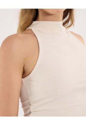 Camiseta Para Mujer Manga Sisa Cuello Alto Color Beige Marca Ostu #40092690