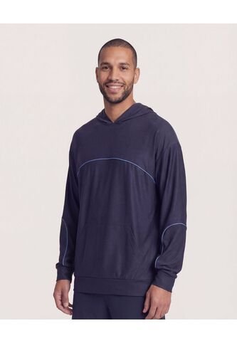 Buzo  Para Hombre Hoodie Color Azul Marca Ostu #60060612 Ostu