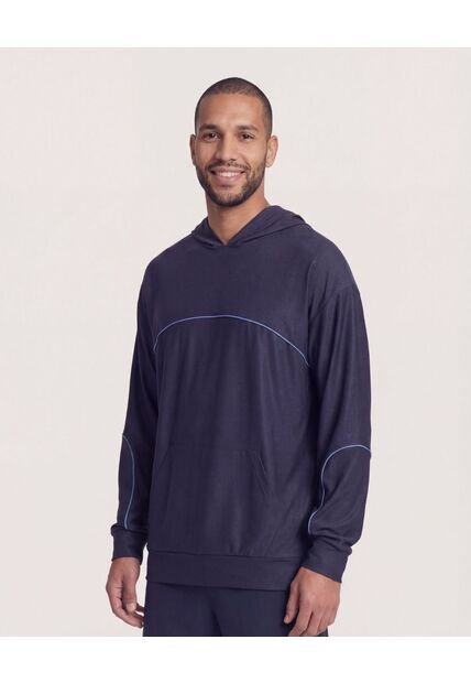 Buzo  Para Hombre Hoodie Color Azul Marca Ostu #60060612
