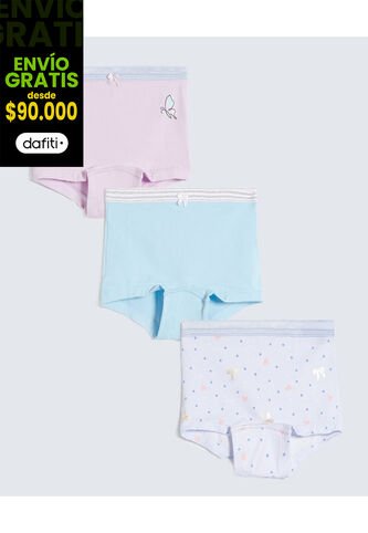 Ropa Interior Infantil Niña Boxer Color Azul Marca Ostu #90180084 Ostu