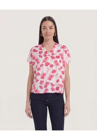Blusa  Para Mujer Manga Corta Color Vino Marca Ostu #40121225 Ostu